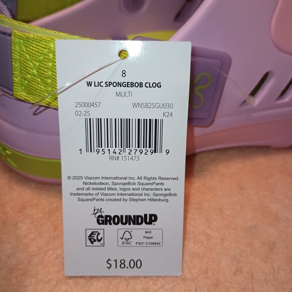NEW Ground Up Women's SpongeBob Clog - Picture 10 of 14
